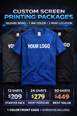 Custom Screen Printing Package – Gildan 5000 (1 Color, 1 Location)