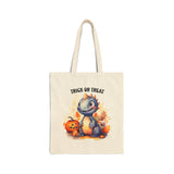 Dinosaur Cotton Tote Bag for Trick or Treaters | Cute Halloween Candy Carrier