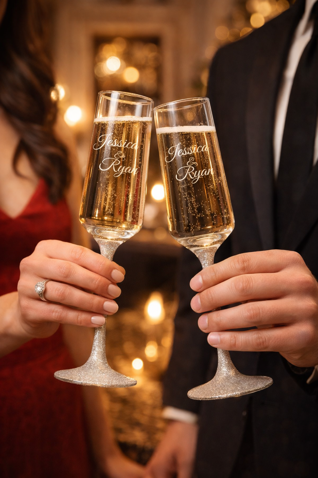 Luxury Engraved Glasses & Chocolate Gift Box