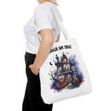 Tote Bag Haunted House Trick or Treat Halloween Season 100% Polyester