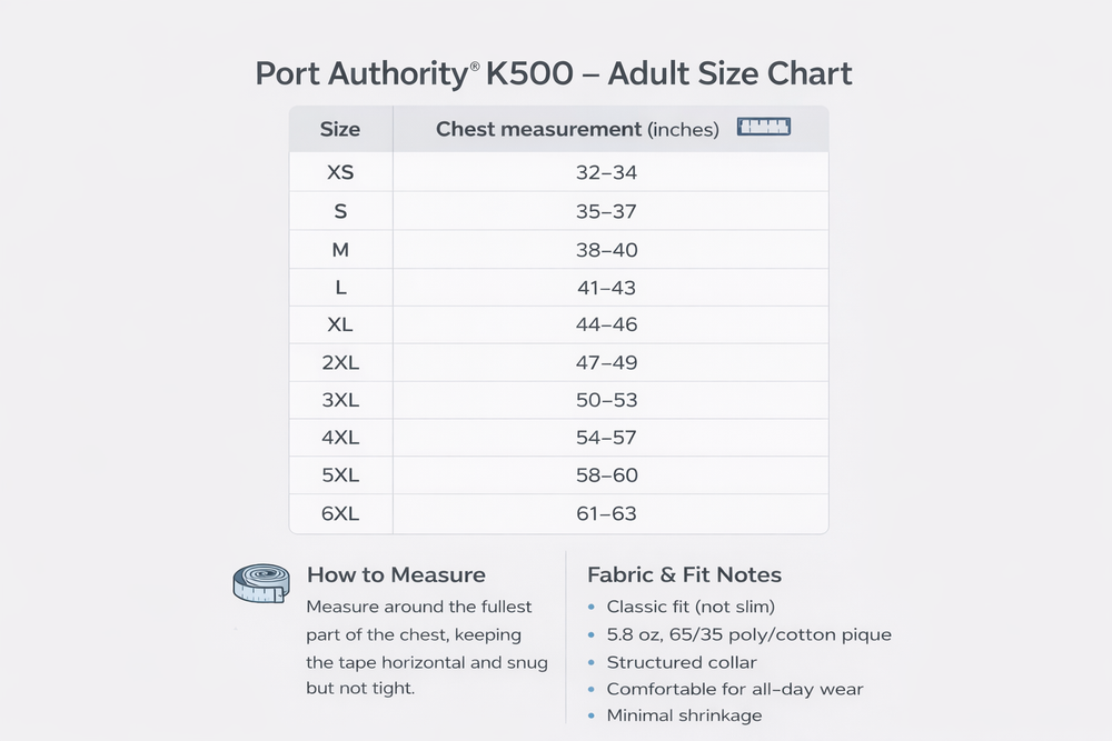Size Chart (click to enlarge)