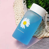 500ml Small Daisy Transparent Plastic Water Bottles With Portable Rope Travel Tea Cup