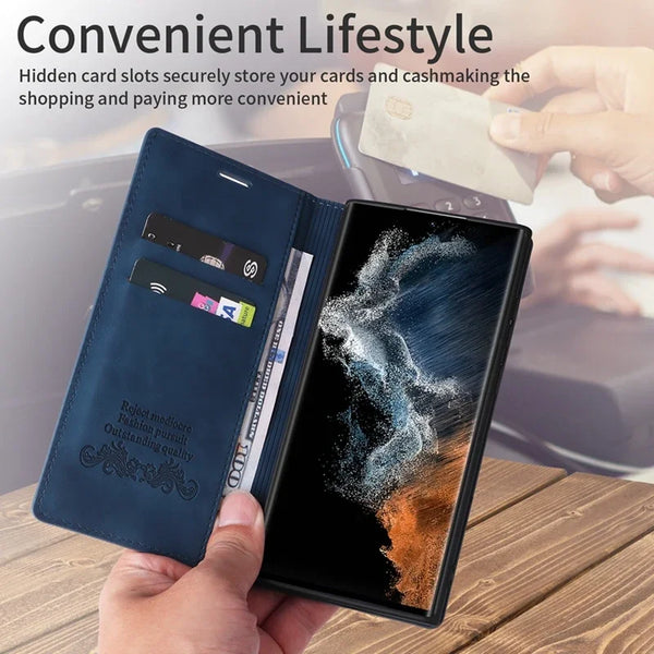 Wallet Magnetic Flip Leather Case For Samsung Galaxy