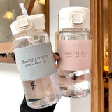 Creative Water Bottle with Straw Portable Cute Plastic Drinking Bottle