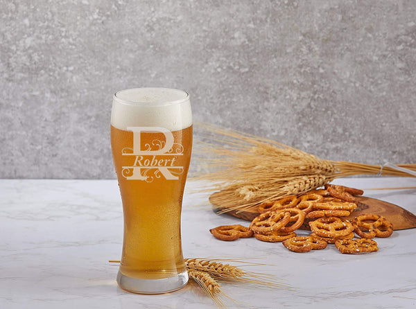 Personalized Beer Glass, Custom Glass, Pilsner Glass