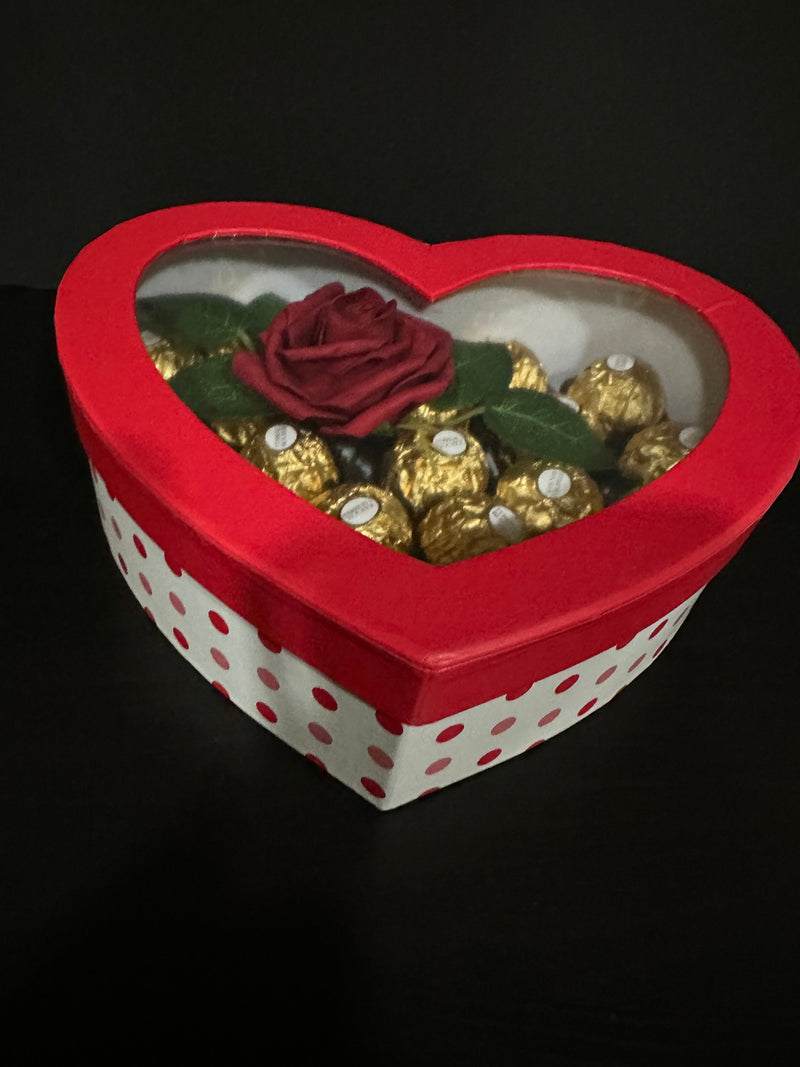 Flowers and Chocolate Gift - Valentine Gift- Gift for Her - Chocolate and Roses Gift - Valentine's Day