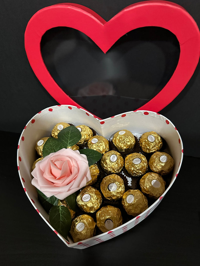 Flowers and Chocolate Gift - Valentine Gift- Gift for Her - Chocolate and Roses Gift - Valentine's Day