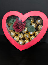 Flowers and Chocolate Gift - Valentine Gift- Gift for Her - Chocolate and Roses Gift - Valentine's Day