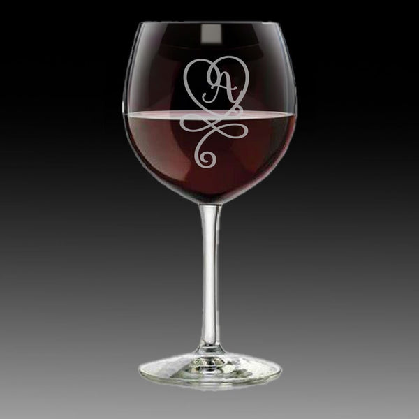 Custom Wine Glass - Initial Wine Glass - Monogram Glass - Gift for Wife - Gift for Her - Wedding -Valentine Gift