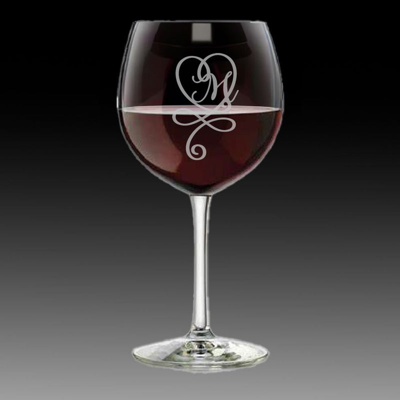 Custom Wine Glass - Initial Wine Glass - Monogram Glass - Gift for Wife - Gift for Her - Wedding -Valentine Gift